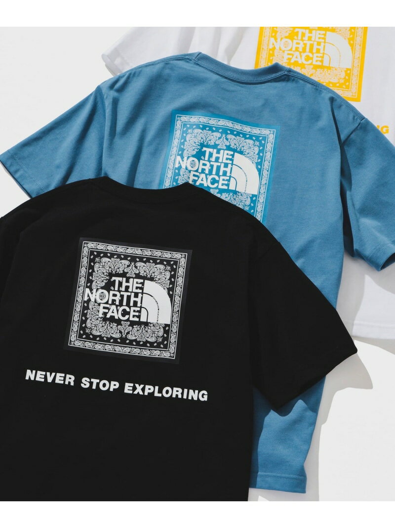 THE NORTH FACE / S/S Bandana Square Logo Tee BEAMS ビームス メン トップス カットソー Tシャツ ブラック ホワイト【送料無料】 Rakuten Fashion