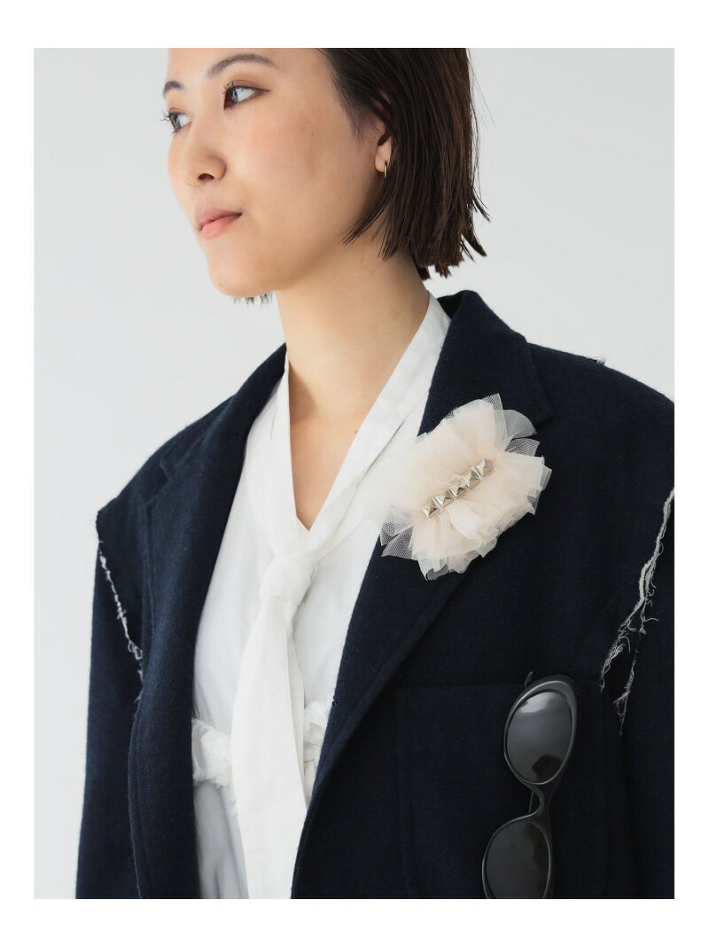 【SALE／50%OFF】maturely / フリル スタッズ コサージュ クリップ ビームスセレモニー2026 フォーマル セレモニー 入学式 卒業式 BEAMS BOY ビームス ウイメン アクセサリー・腕時計 ブローチ・コサージュ・バッジ ネイビー【RBA_E】[Rakuten Fashion]