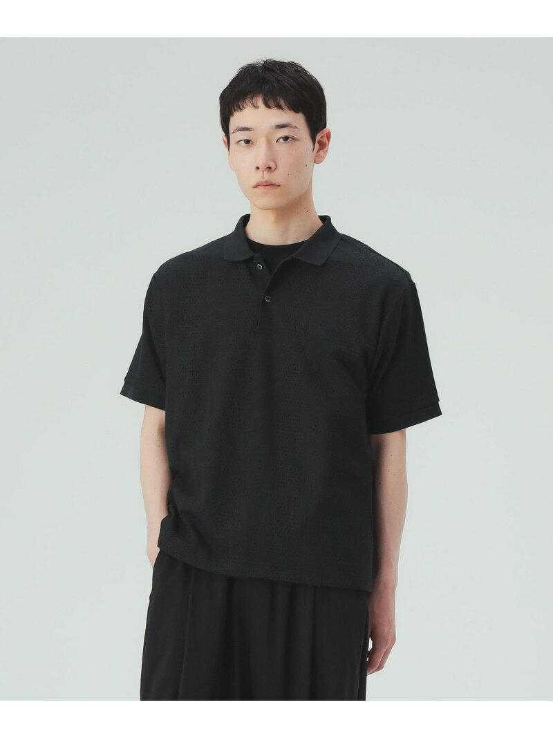 メッシュ 格子柄 ポロシャツ BEAMS HEART MEN ビームス ハート トップス ポロシャツ ホワイト ブラック【送料無料】[Rakuten Fashion]