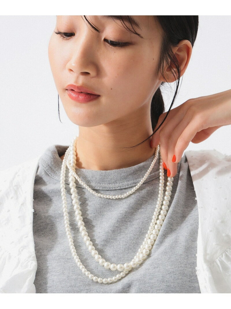 ランダム パール ネックレス BEAMS BOY ビームス ウイメン アクセサリー・腕時計 その他のアクセサリー・腕時計 ホワイト[Rakuten Fashio...