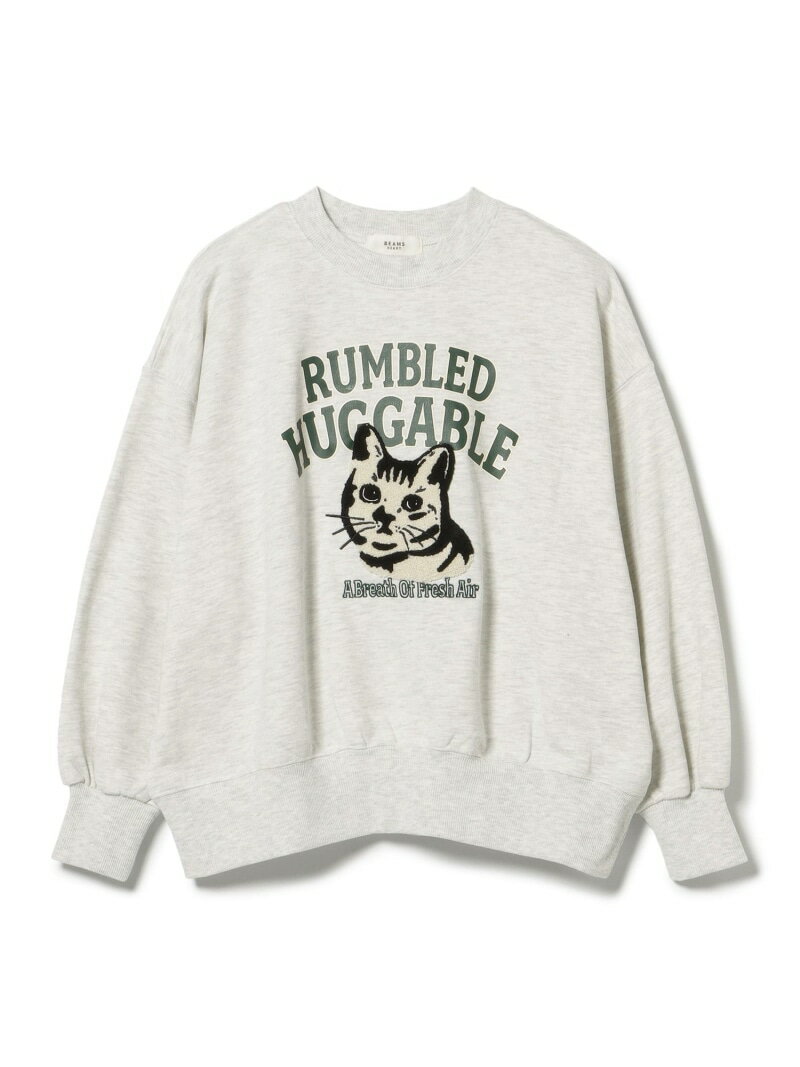 ネコ刺繍 スウェット BEAMS HEART WOMEN ビームス ハート トップス スウェット・トレーナー グレー グリーン ホワイト【送料無料】[Rakuten Fashion]のサムネイル