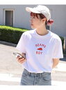 【受注生産商品】BEAMS BOY / HEART ロゴ Tシャツ BEAMS BOY ビームス ウイメン トップス カットソー Tシャツ ホワイト ブラック パープル【先行予約】 【送料無料】 Rakuten Fashion