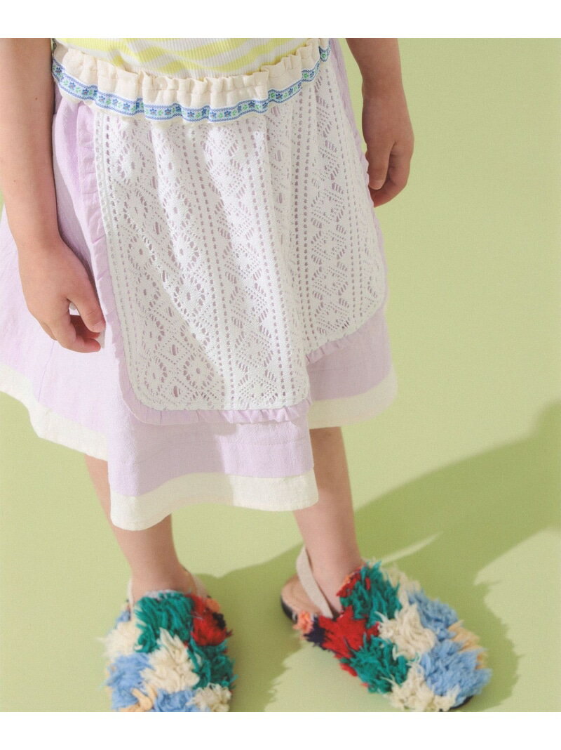 樂天商城 - Maypole Dance スカート 2026SS(100~140cm)レイヤード レース チロリアンテープ 膝丈スカート こども ビームス コドモ ビームス スカート その他のスカート ネイビー ピンク【送料無料】[Rakuten Fashion]