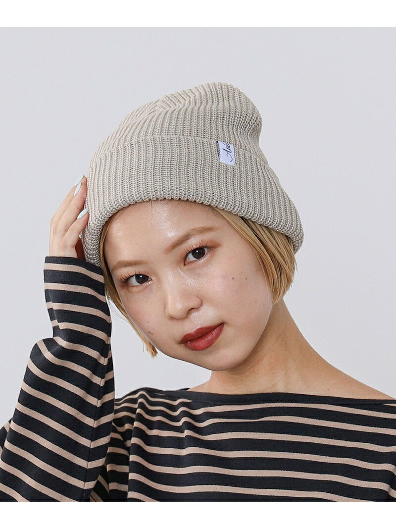 BEAMS HEART / ミニタグ ワッチキャップ BEAMS HEART WOMEN ビームス ハート 帽子 ニット帽・ビーニー ホワイト ブラック ピンク ブルー[Rakuten Fashion]