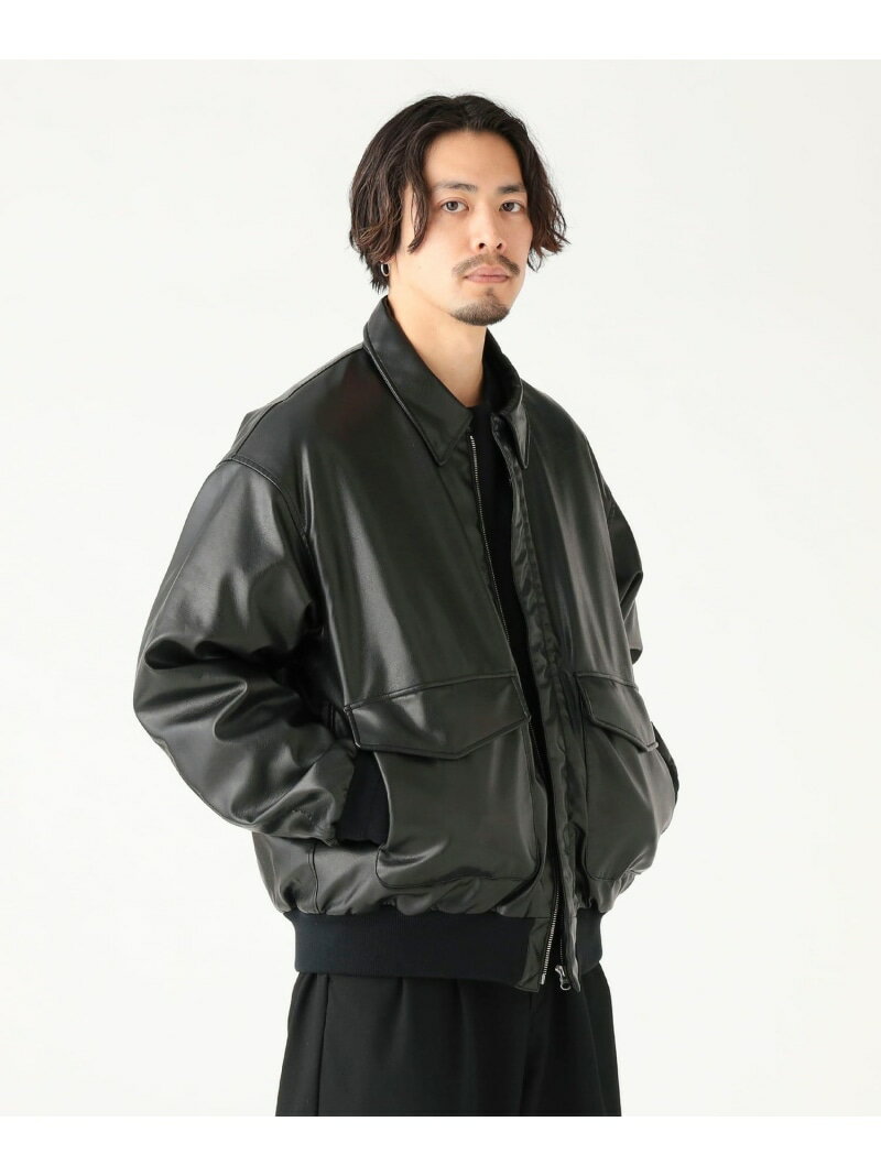 フェイクレザー中綿A2フライトジャ...