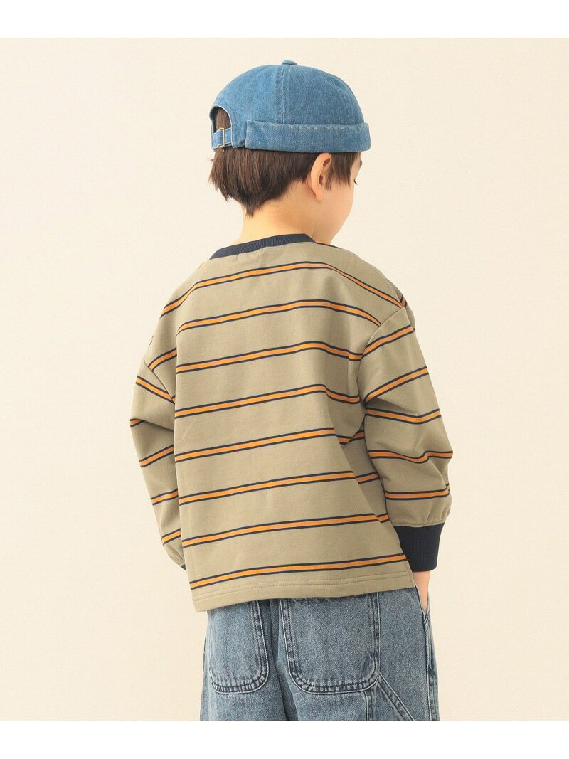 【SALE／30%OFF】【7/2再値下げ】ミニ裏毛 ボーダー ロング Tシャツ 2026SS(90~150cm) 通園 通学 プチプラ BEAMS mini ビームス ミニ トップス カットソー・Tシャツ グリーン【RBA_E】[Rakuten Fashion] beams-10094179 BEAMS/ビームス サンプル画像3