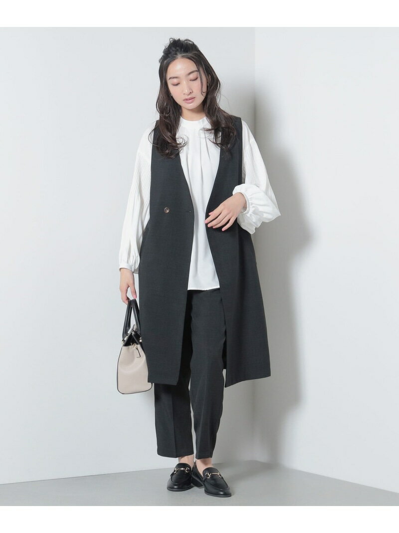 【SALE／10%OFF】BEAMS HEART / ノーカラージレ イージーパンツ セットアップ BEAMS HEART ビームス ハート オールインワン・オーバーオール オールインワン・つなぎ ブラック ベージュ【RBA_E】【送料無料】[Rakuten Fashion]のサムネイル