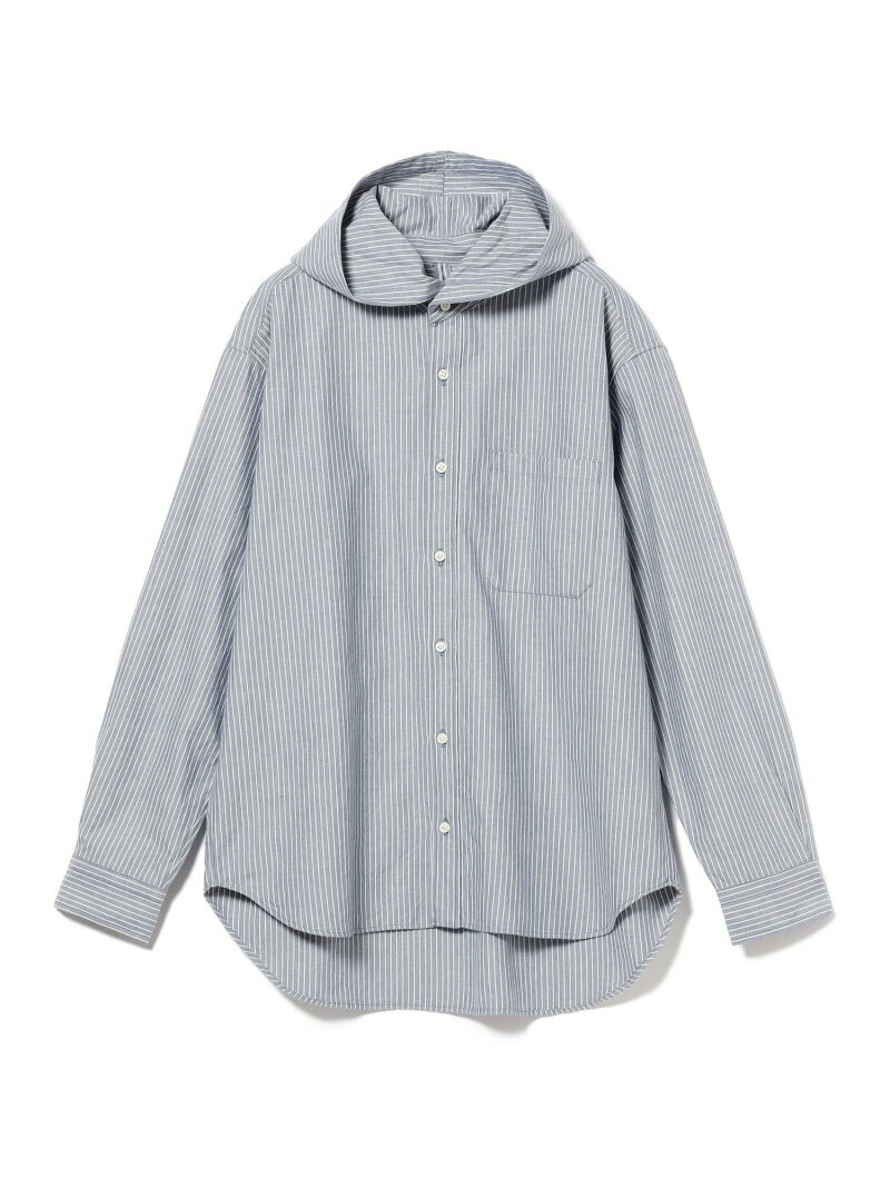 ts(s) / Pin Stripe Cotton Oxford Cloth Hooded Shirt BEAMS PLUS ビームス メン トップス シャツ ブラウス ブルー【送料無料】 Rakuten Fashion