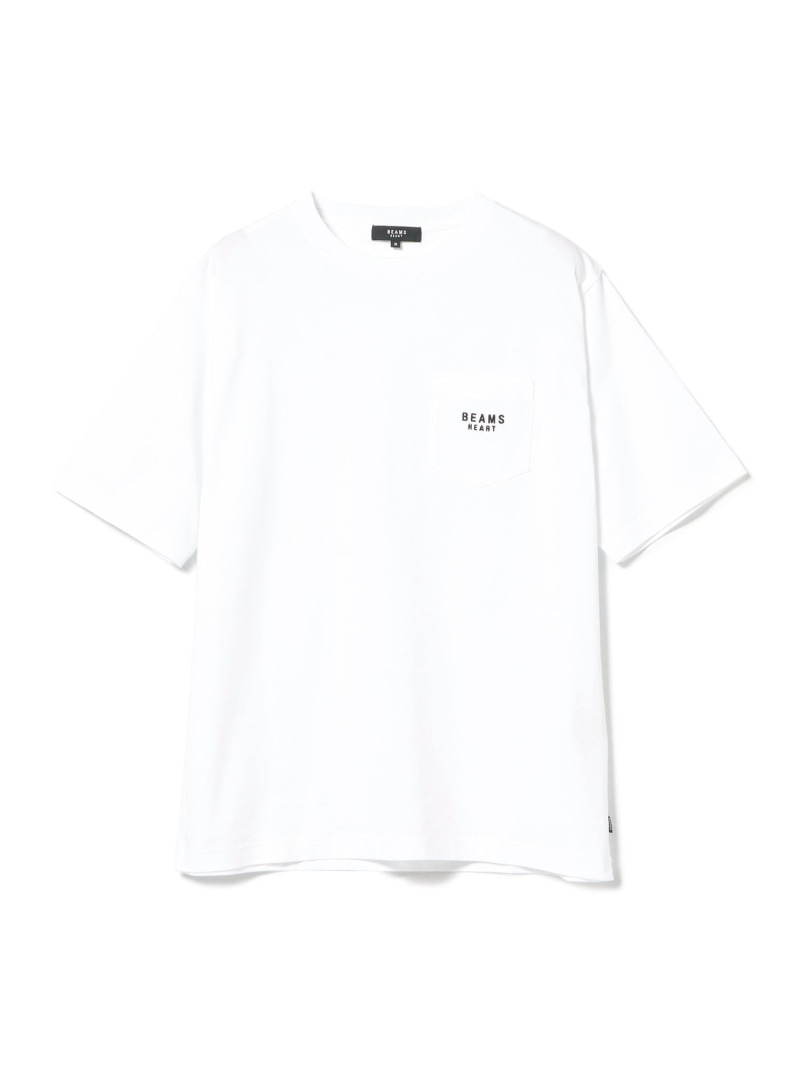 【ユニセックス】BEAMS HEART ロゴ ポケット Tシャツ フェス BEAMS HEART MEN ビームス ハート トップス カットソー・Tシャツ ブルー ホワイト ネイビー【送料無料】[Rakuten Fashion]