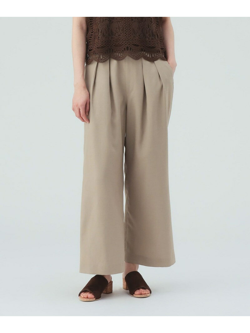 Rakuten - リネンライク タックパンツ BEAMS HEART WOMEN ビームス ハート パンツ その他のパンツ ベージュ グレー【送料無料】[Rakuten Fashion]