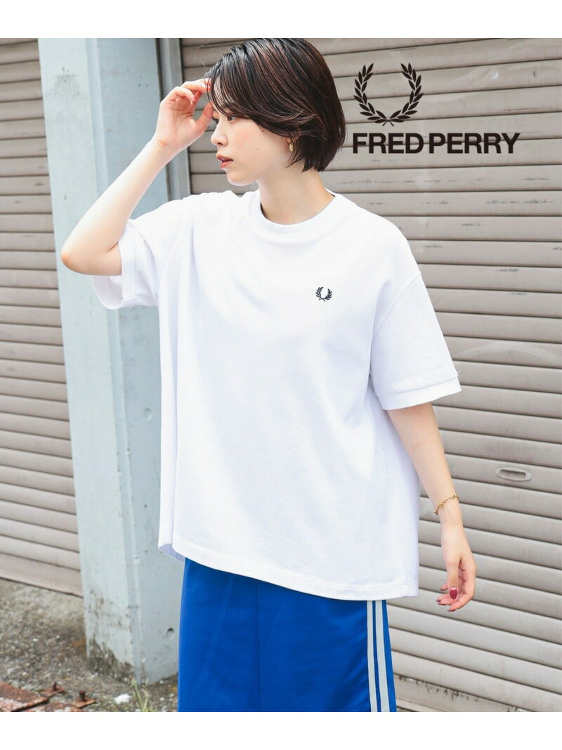 FRED PERRY * Ray BEAMS / 別注 Reluxed Pique T-shirt 24SS ピケTシャツ オーバー Tシャツ フレッドペリー Ray BEAMS ビームス ウイメン トップス カットソー・Tシャツ ホワイト ブラック【先行予約】*【送料無料】[Rakuten Fashion]