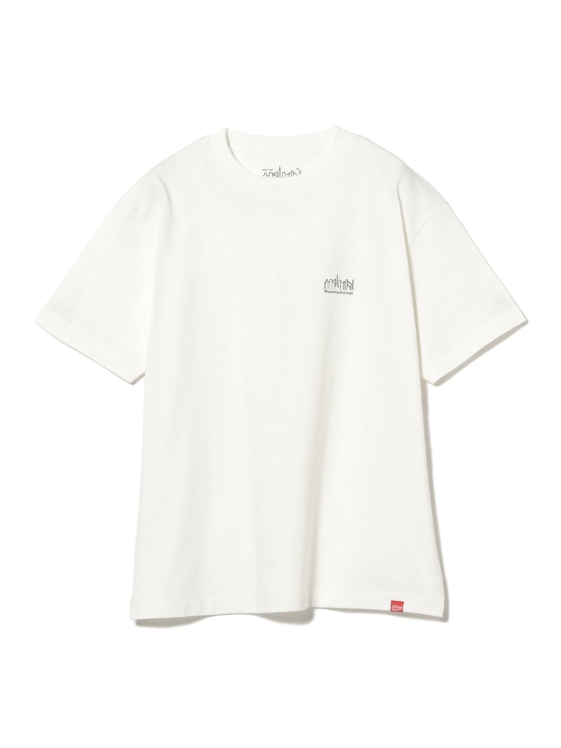 Manhattan Portage / Short Sleeve Skyline?Print T-Shirt B:MING by BEAMS ビーミング ライフストア バイ ビームス トップス カットソー・Tシャツ ホワイト ブラック【送料無料】[Rakuten Fashion]