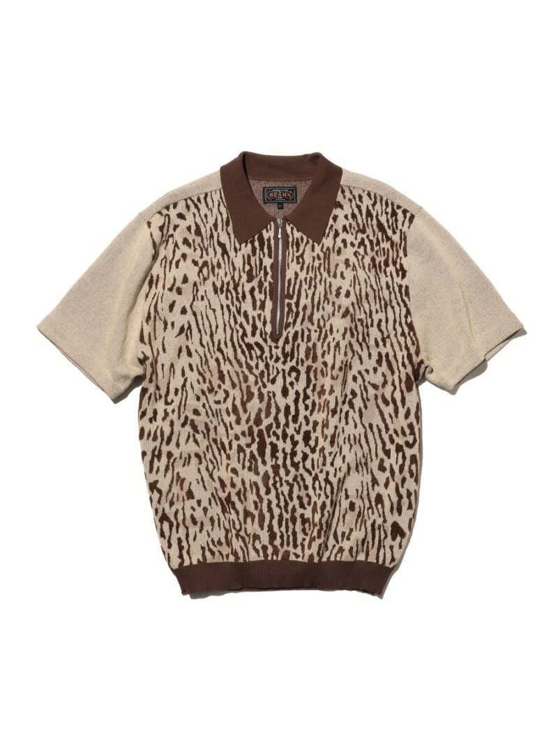 乐天商城 - Half Zip Knit Polo Animal Jacquard BEAMS PLUS ビームス メン トップス ポロシャツ【送料無料】[Rakuten Fashion]