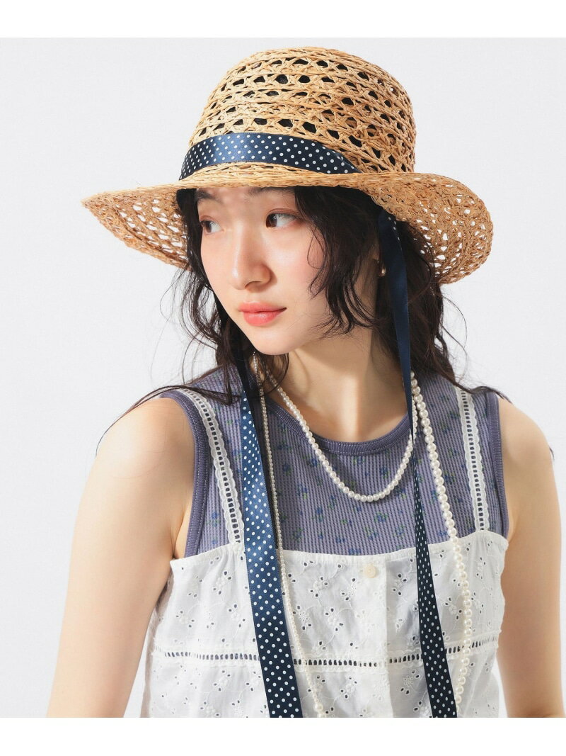 Rakuten - 【別注】cableami / RAFFIA OPEN WEAVE BRAID CROWN HAT BEAMS BOY ビームス ウイメン 帽子 その他の帽子 ベージュ【送料無料】[Rakuten Fashion]