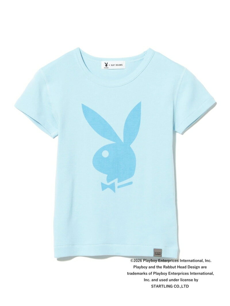 【別注】PLAY BOY / コンパクト Tシャツ Ray BEAMS ビームス ウイメン トップス カットソー・Tシャツ ブラック ブルー【先行予約】*【送料無料】[Rakuten Fashion]