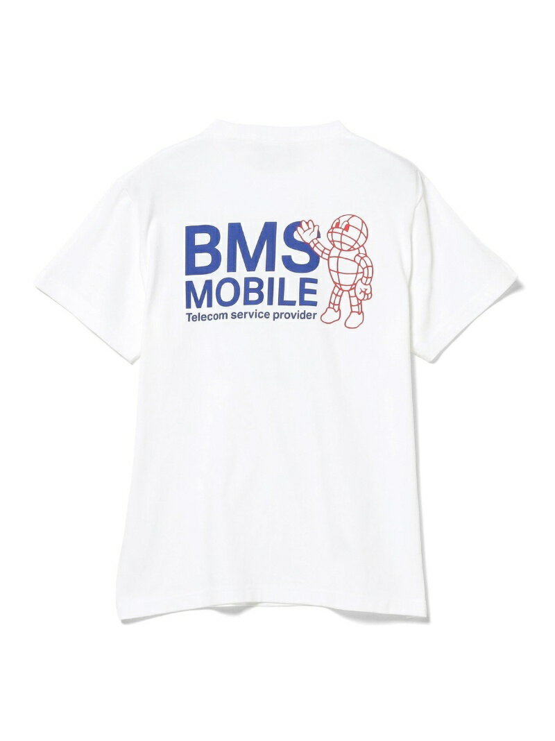 BEAMS T / モバイル Tシャツ BEAMS T ビームスT トップス カットソー・Tシャツ ホワイト ネイビー