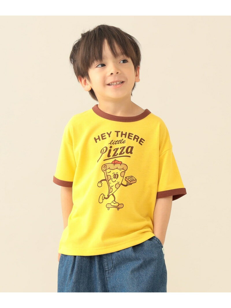 リンガープリントTシャツ 2026SS(90~130cm) BEAMS mini ビームス ミニ トップス カットソー・Tシャツ イエロー ホワイト[Rakuten Fashion]