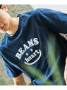 BEAMS HEART / スマイルロゴ Tシャツ BEAMS HEART MEN ビームス ハート トップス カットソー Tシャツ ネイビー ホワイト【送料無料】 Rakuten Fashion