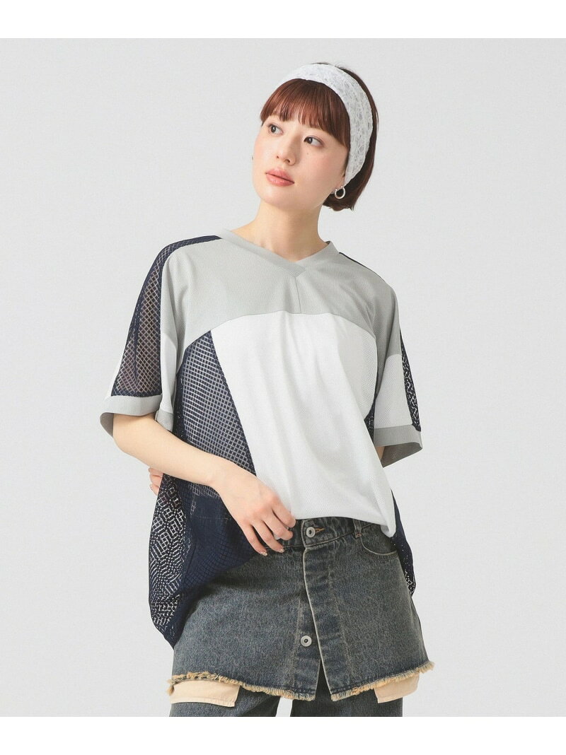 【SALE／40%OFF】メッシュ キリカエ ビッグ Tシャツ Ray BEAMS ビームス ウイメン トップス カットソー・Tシャツ ベージュ【RBA_E】【送料無料】[Rakuten Fashion] beams-10095564 BEAMS/ビームス サンプル画像2