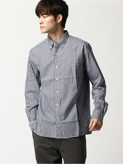 Twill Gingham Buttondown Shirt 11-11-3448-139: Navy Twill Gingham Buttondown Shirt 11-11-3448-139: Navy