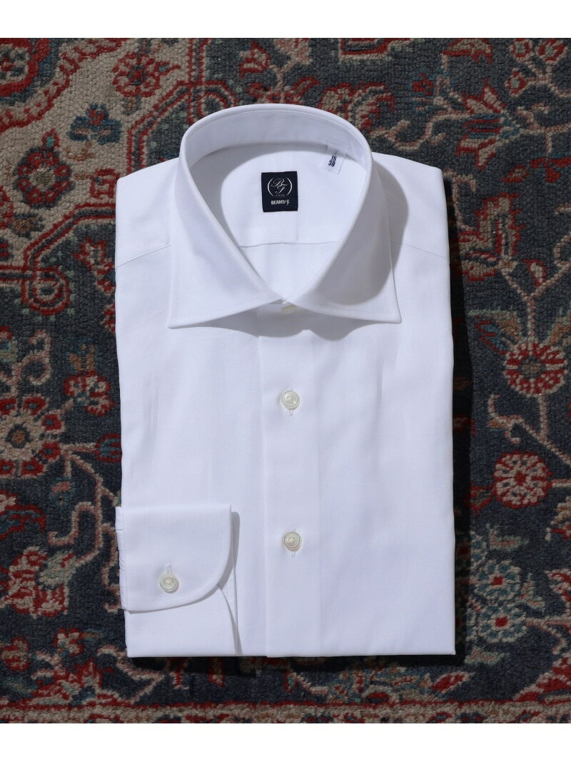 ピンポイント オックスフォード ワイドカラーシャツ BEAMS F ビームス メン トップス シャツ・ブラウス ホワイト ブルー【送料無料】[Rakuten Fashion]
