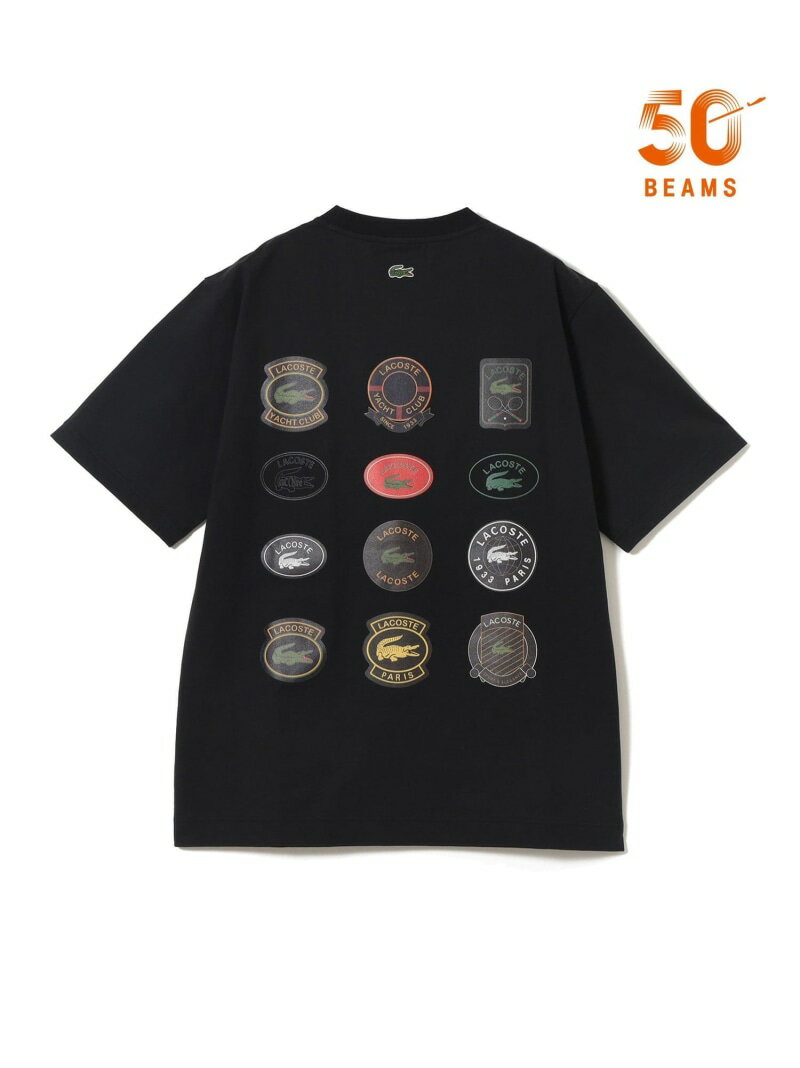 BEAMS｜【別注】LACOSTE / アーカイブバッジ Tシャツ｜メンズ トップス 半袖 Tシャツ カットソー｜ラコステ ビームス 50周年 コラボ｜オーガニックコットン｜オリジナルフィット ゆったり｜春夏 BEAMS ビームス メン トップス カットソー・Tシ【送料無料】[Rakuten Fashion]