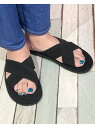 ISLAND SLIPPER × Ray BEAMS / 別注 スエード クロス サンダル Ray BEAMS ビームス ウイメン シューズ・靴 サンダル ブラック【送料無料】[Rakuten Fashion]