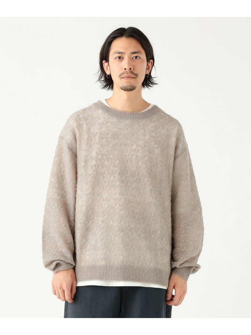 【SALE／40%OFF】7ゲージ メッシュ クルーネック ニット B:MING by BEAMS ビーミング ライフストア バイ ビームス トップス ニット グレー ブラック【RBA_E】【送料無料】[Rakuten Fashion]