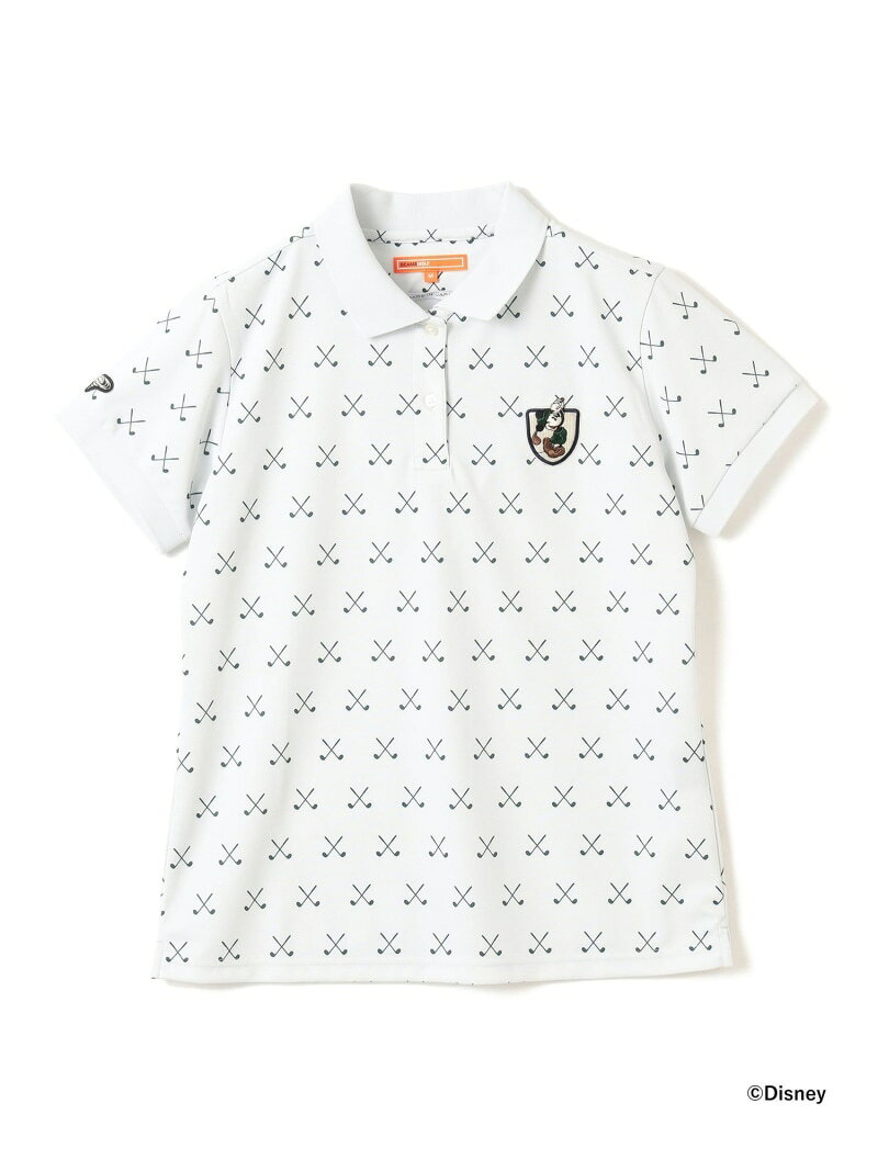 ＜WOMEN＞Disney / ミッキー / 総柄 ポロシャツ(吸水速乾・UVカット) BEAMS GOLF ORANGE LABEL ビームス ゴルフ トップス ポロシャツ ホワイト ネイビー【送料無料】[Rakuten Fashion]