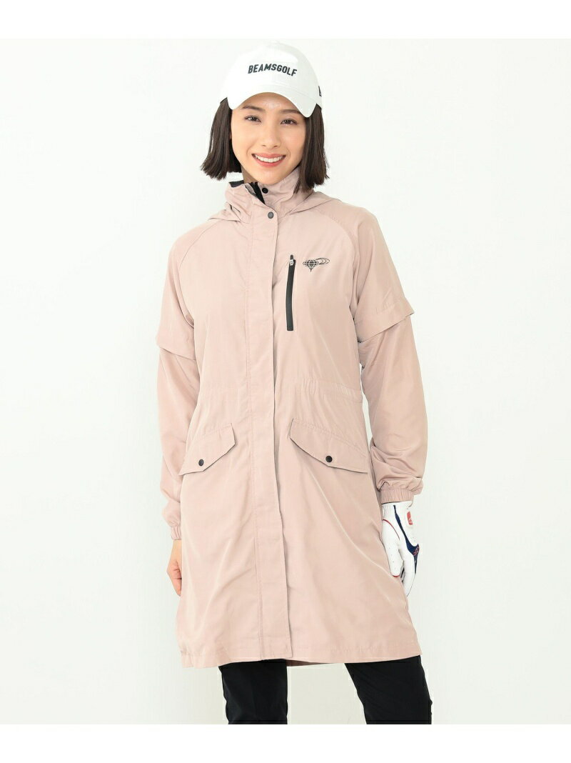 ＜WOMEN＞BEAMS GOLF ORANGE LABEL / 2WAY レインコート 2 BEAMS GOLF ORANGE LABEL ビームス ゴルフ ジャケット アウター その他のジャケット アウター ピンク【送料無料】 Rakuten Fashion