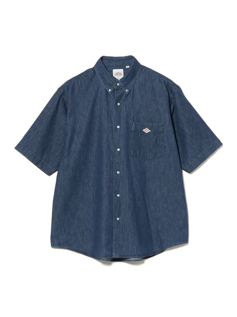 DANTON / ドットボタンダウン ダンガリー ショートスリーブシャツ BEAMS ビームス メン トップス シャツ・ブラウス ネイビー【送料無料】[Rakuten Fashion]