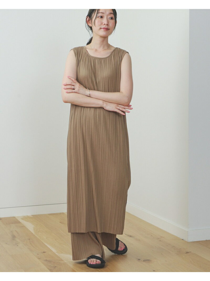 【SALE／30%OFF】【2点セット】【セットアップ】BEAMS HEART / プリーツ ワンピース セットアップ BEAMS HEART ビームス ハート オールインワン・オーバーオール オールインワン・つなぎ ブラウン ブルー グレー【RBA_E】【送料無料】[Rakuten Fashion]のサムネイル