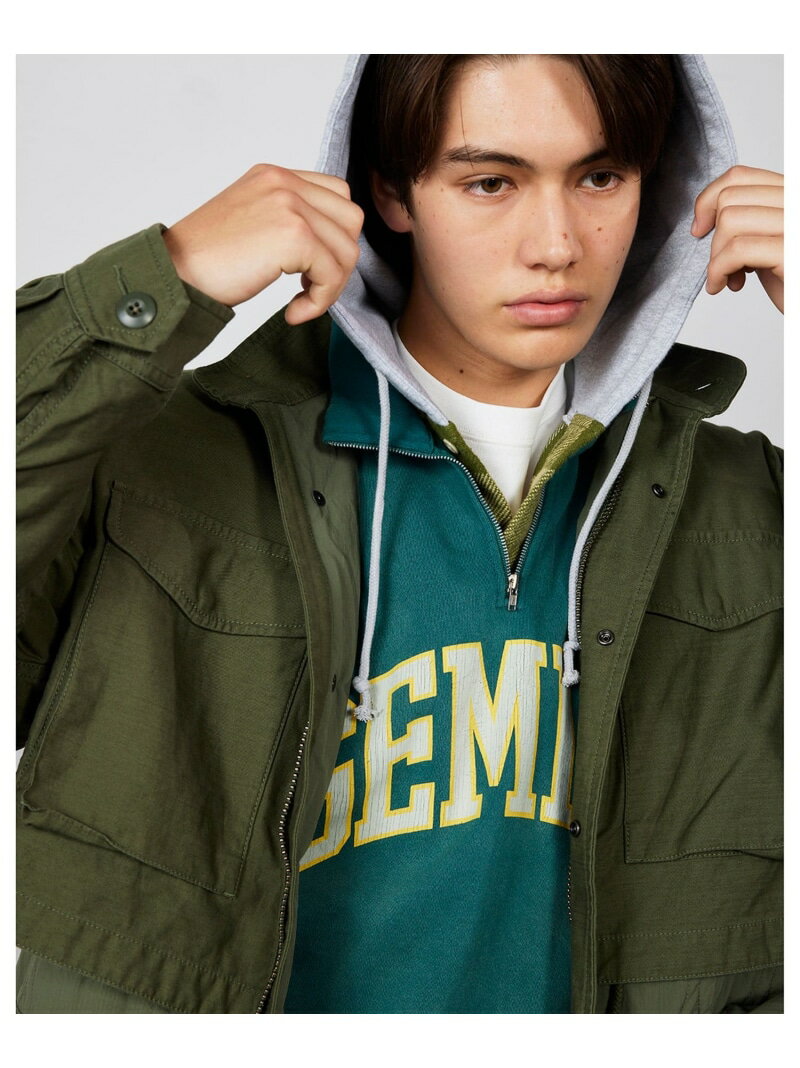 ワイドフィト バックサテン レイヤード M-65 ブルゾン BEAMS ビームス メン ジャケット・アウター ブルゾン・ジャンパー ブラック グリーン【送料無料】[Rakuten Fashion]のサムネイル