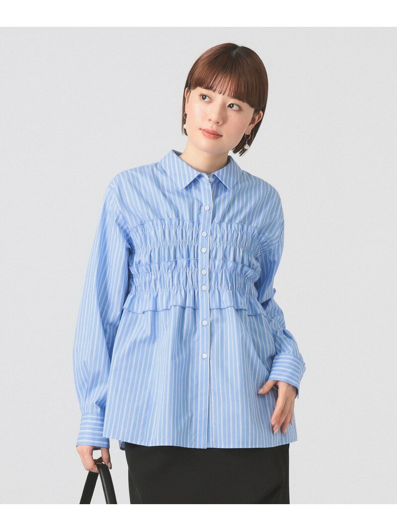 樂天商城 - 【SALE／30%OFF】ビスチェ シャーリング シャツ Ray BEAMS ビームス ウイメン トップス シャツ・ブラウス ホワイト ブルー【RBA_E】【送料無料】[Rakuten Fashion]