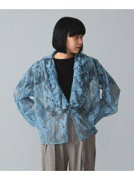 maturely / Lace Ruffle Blouse BEAMS BOY ビームス ウイメン トップス シャツ・ブラウス ブルー ブラック【先行予約】*【送料無料】[Rakuten Fashion]