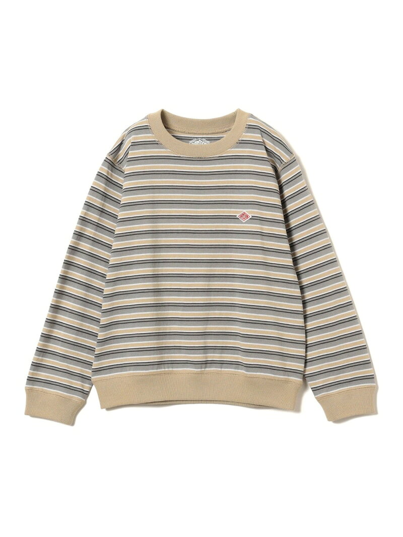 DANTON / キッズ ストライプ ロングスリーブ Tシャツ(105~135cm) こども ビームス コドモ ビームス トップス カットソー・Tシャツ ベージュ グリーン【送料無料】[Rakuten Fashion]