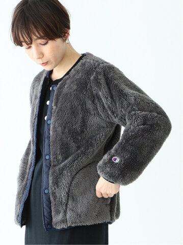 [Rakuten Fashion]【SALE／30%OFF】Champion / 別注 ボア スナップジャケット ボアジャケット ジャケット アウター ふわふわ beams beamsboy ビームス ビームスボーイ チャンピオン ロゴ ワッペン ミリタリー 限定 限定カラー 人気 【RBA_E】【送料無料】