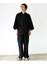 <UNISEX> 久留米紬織 作務衣 BEAMS JAPAN ビームス ジャパン オールインワン・オーバーオール オールインワン・つなぎ ブラック ネイビー【先...
