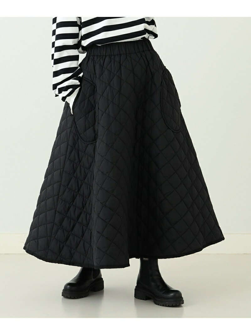 【SALE／30%OFF】CAROLINA GLASER / キルティング ロングスカート CAROLINA GLASER カロリナ グレイサー スカート ロング・マキシスカート ブラック ホワイト カーキ【RBA_E】【送料無料】[Rakuten Fashion]のサムネイル