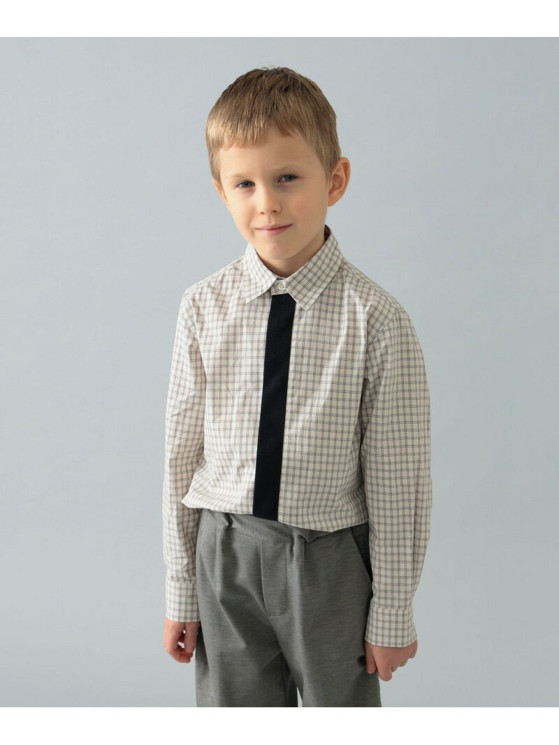 楽天BEAMS／ビームス【SALE／50％OFF】ARCH&LINE / オーガニック チェック ニットタイ シャツ 2024（115~145cm） こども ビームス コドモ ビームス トップス シャツ・ブラウス【RBA_E】【送料無料】[Rakuten Fashion]