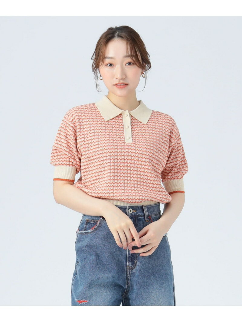 マルチジャカード ニットポロ 26SS ロングシーズン サマーニット BEAMS HEART WOME...