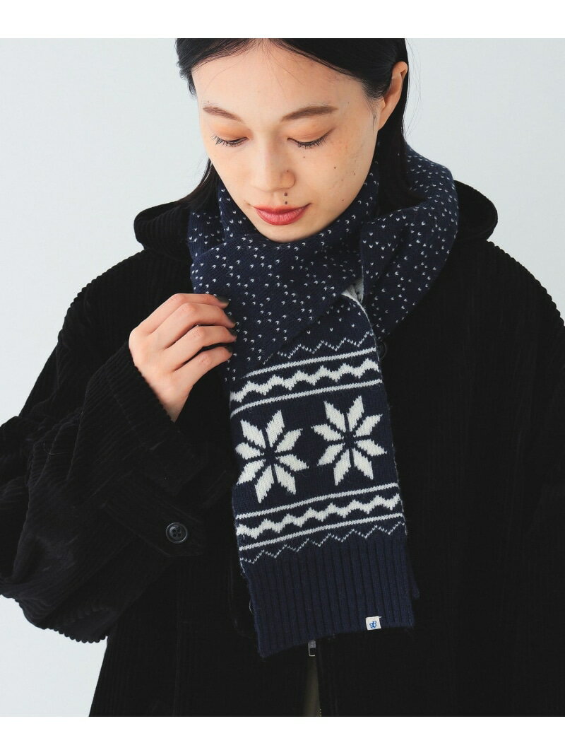 【SALE／40%OFF】BEAMS BOY / 雪柄 マフラー BEAMS BOY ビームス ウイメン ファッション雑貨 マフラー・ストール・ネックウォーマー ネイビー ホワイト【RBA_E】【送料無料】[Rakuten Fashion]