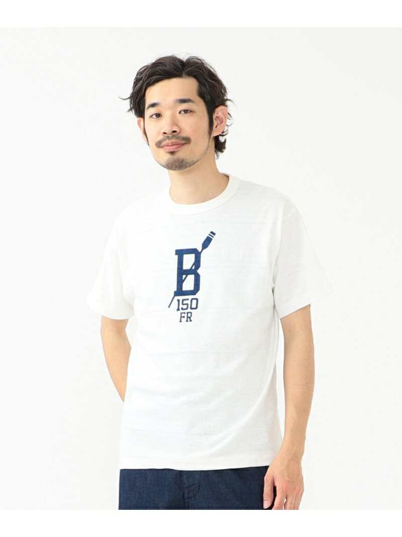 WAREHOUSE & CO. * BEAMS PLUS /  Lot 4601 Print Tshirt 23 BEAMS PLUS ӡॹ  ȥåץ åȥT ۥ磻 ͥӡ ֥å  ꡼ å 졼̵[Rakuten Fashion]