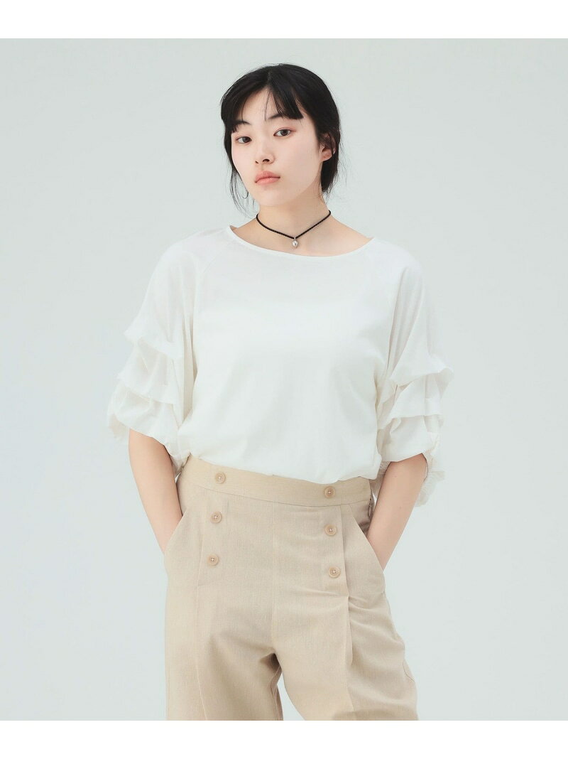 Rakuten - タック バルーンスリーブ シルケット プルオーバー BEAMS HEART WOMEN ビームス ハート トップス カットソー・Tシャツ ホワイト グレー ネイビー【送料無料】[Rakuten Fashion]