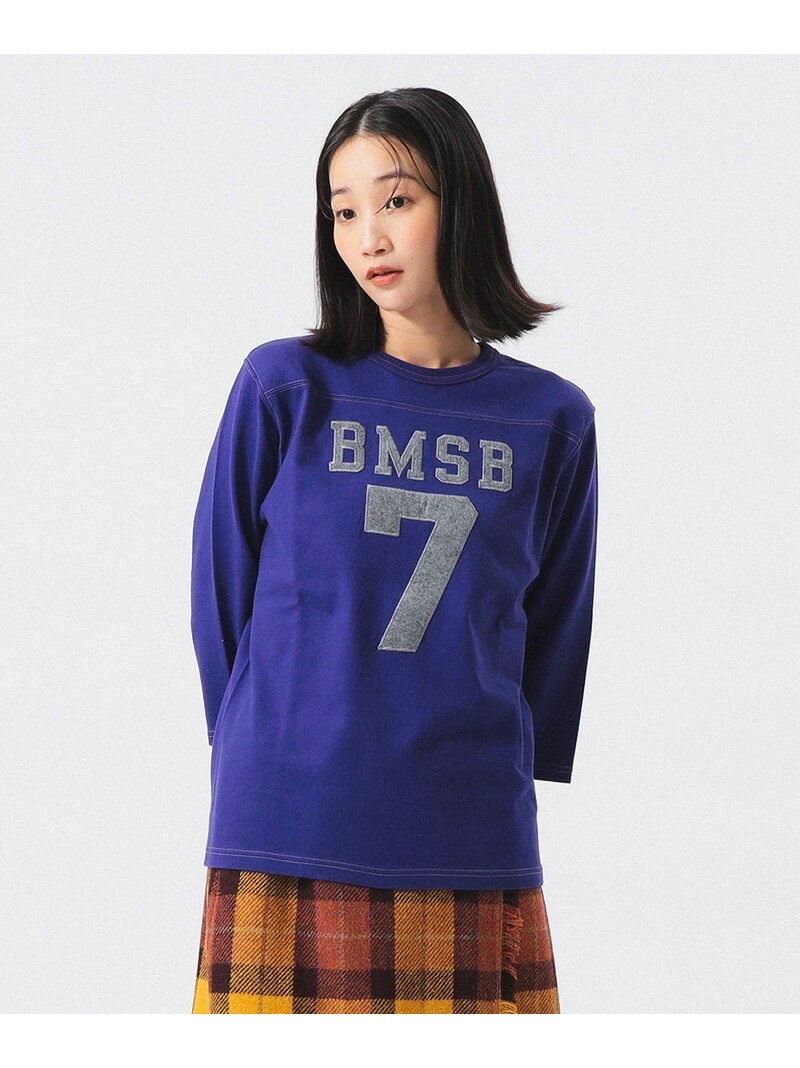 【ビームスの百名品】テンジク フットボール 3/4 Tシャツ BEAMS BOY ビームス ウイメン トップス カットソー・Tシャツ ホワイト ネイビー パープル【送料無料】[Rakuten Fashion]