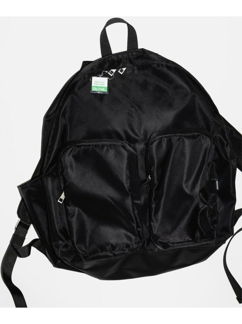 【別注】PACKING / メタルシルバー ジップ 2ポケット バックパック B:MING by BEAMS ビーミング ライフ..