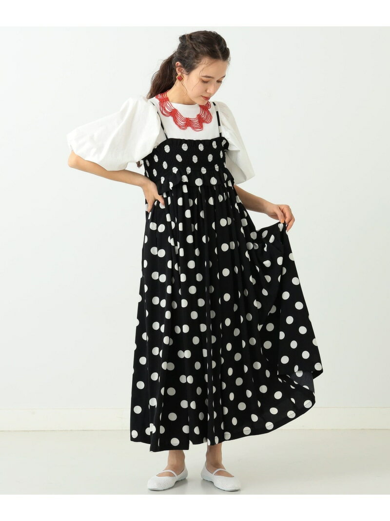 【SALE／20%OFF】【人気急上昇中！】CAROLINA GLASER / ドットキャミ ワンピース CAROLINA GLASER カロリナ グレイサー ワンピース・ドレス ワンピース ブラック【RBA_E】【送料無料】[Rakuten Fashion]のサムネイル