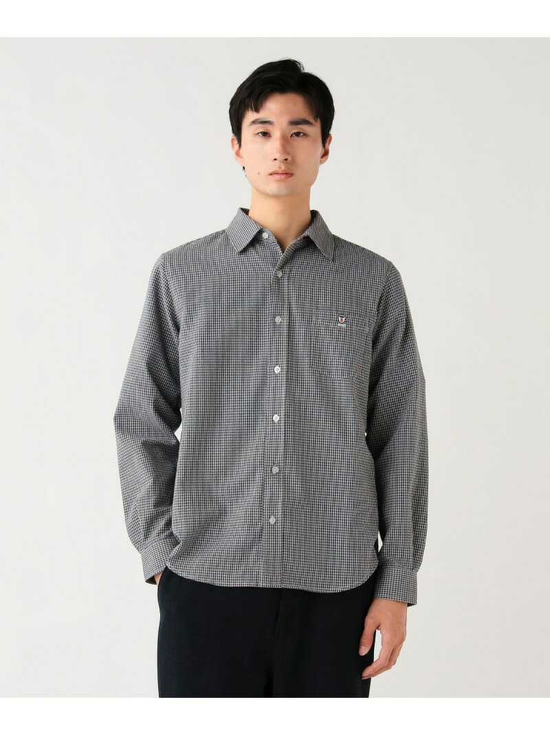 Rakuten - 【SALE／20%OFF】コーヒ刺繍 シアーチェック シャツ BEAMS HEART MEN ビームス ハート トップス シャツ・ブラウス ブラック ネイビー【RBA_E】【送料無料】[Rakuten Fashion]