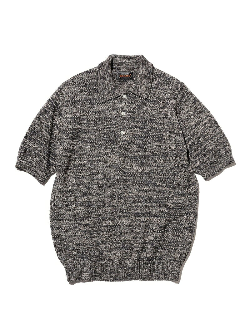 BEAMS PLUS｜Mesh Polo｜メンズ トップス ポロシャツ｜メッシュ生地 通気性 シャリ感｜コットン100％ 擬麻加工｜杢調 ミックスカラー｜リラックスフィット｜日本製｜春夏 BEAMS PLUS ビームス メン トップス ポロシャツ ブラウン グレー【送料無料】[Rakuten Fashion]