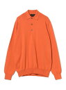 【別注】WILLIAM LOCKIE / Knit Polo 21G Cotton BEAMS PLUS ビームス メン トップス ポロシャツ グリーン グレー...